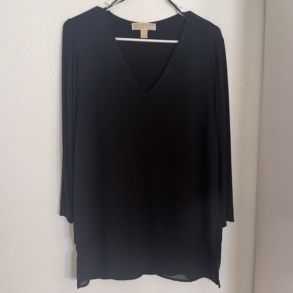 Michael kors, long blouse three-quarter sleeves, sheer lining around by front - Picture 10 of 14